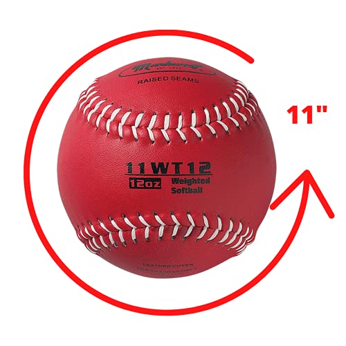 Markwort Color Coded Weighted 11-Inch Softball for Training and Practice - color: Maroon