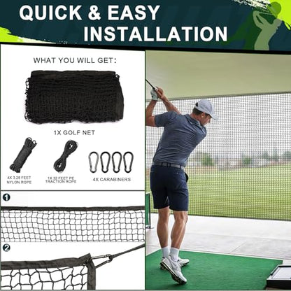 Heavy Duty Golf Practice Net, High-Impact Golf Hitting Net for Indoor/Outdoor Use - size: 10x10ft without target