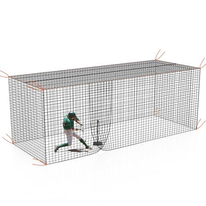 8x8x20 /10x10x35/12x12x55ft Heavy Duty Enclosed Batting Cage Net With Door, Only Net, No Poles and Frame, Professional Softball Baseball Nets for Batting and Pitching, Batting Cages for Backyard