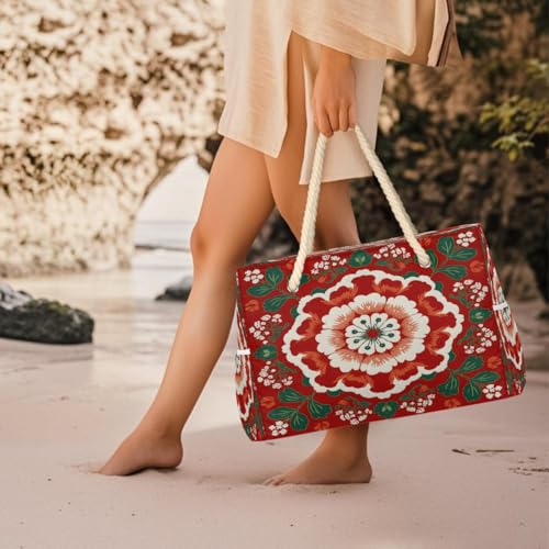 Beach Bag Waterproof Sand-proof Canvas Tote Lightweight Shoulder Bag Suitable for Family outdoor travel - color: B2