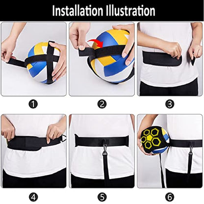 Taeku Soccer Trainer Adjustable Football Kick Training Equipment Control Skills Waist Practice Belt Volleyball Rugby Trainer Aid Universal Fits Size 3, 4, 5 Footballs for Kids Teens - color: 5 Gurte