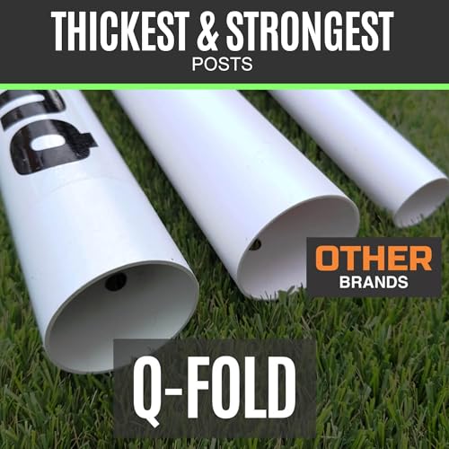 QuickPlay Q-Fold Match Soccer Goal – 30-Second Folding Design for Easy Setup | Portable Net for Backyard | Weatherproof Goal Post for Adults & Kids – [Single Goal] - style: 12 x 6'