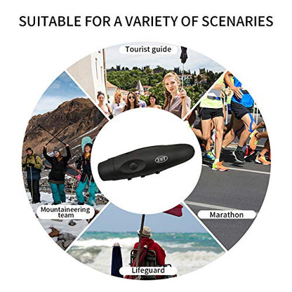 ZHT Electronic Whistles for Referees with USB Charging, 3 Tone High Volume Emergency Whistle for Referee Coaches Teacher, Outdoor Camping Hiking Boating Safety Whistles with Lanyard - color: Black