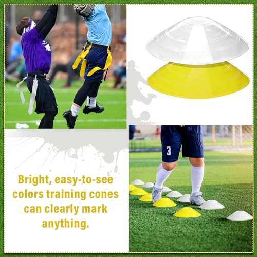 Wettarn 10/16 Player Flag Football Belts Adjustable Flag Football Set with Cones Bag for Youth Adults Kids Training Sport - color: Yellow, White