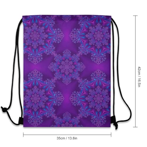 Beam Backpack Drawstring Sack Large Capacity for Soccer Basketball Sports Equipment Travel Men Women, New Purple Tie Dye Psychedelic Trippy Art Bags - color: Picture (514)