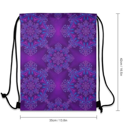Beam Backpack Drawstring Sack Large Capacity for Soccer Basketball Sports Equipment Travel Men Women, New Purple Tie Dye Psychedelic Trippy Art Bags - color: Picture (514)
