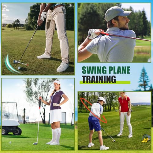 Sanwuta Golf Club Training Set Golf Alignment Sticks and Grip Trainer Alignment Rods with Telescopic Magnetic Corrector Swing Trainer Aid Tools for Posture Correct and Enhance Precision