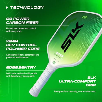 2024 Selkirk SLK Evo Control XL Pickleball Paddle & Selkirk Pro S1 Ball | Carbon Fiber Pickleball | Rev-Core Power Polymer Core Core | 38 Hole Design | 12 Outdoor Pickleball Balls