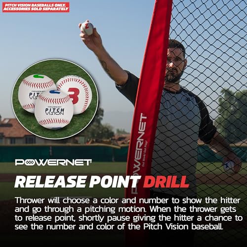 PowerNet Pitch Vision Training Baseballs, 4 Multicolored Numbered Sides, Improve Batter's Pitch Recognition for Curveballs, Sliders and Breaking Balls, Baseball Training Equipment - style: 3 Pack