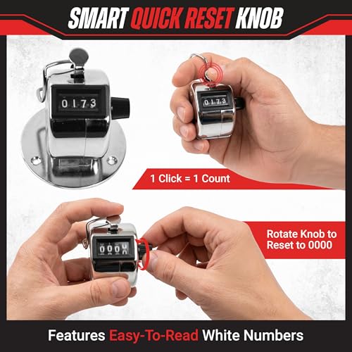 Clicker Counter - Handheld or Mountable with Easy Thumb Tally Button – Click Counter for Sporting Events, Ticket Sales, or Counting People by Stalwart
