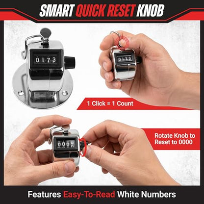 Clicker Counter - Handheld or Mountable with Easy Thumb Tally Button – Click Counter for Sporting Events, Ticket Sales, or Counting People by Stalwart