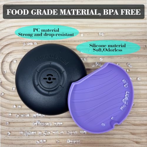 2 Pack Retainer Case,Aligner Case with Vent Holes, Compatible with Invisalign, Mouth Guard Case，Portable Slim Travel Cute Orthodontic Retainer Case (Black Purple+Black Cyan)
