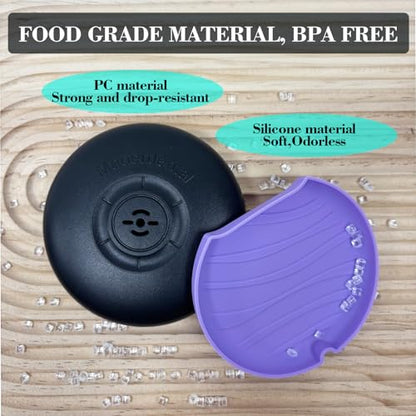 2 Pack Retainer Case,Aligner Case with Vent Holes, Compatible with Invisalign, Mouth Guard Case，Portable Slim Travel Cute Orthodontic Retainer Case (Black Purple+Black Cyan)