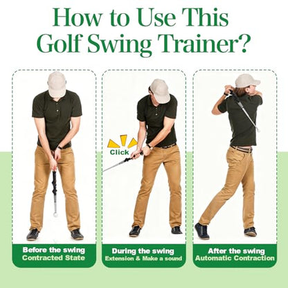 Golf Grip Swing Training Aid, Retractable Golf Swing Training Aid for Right Handed Golfers,Golf Grip Trainer Attachment for Indoor Practice, Golf Accessories