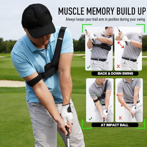 GAIARENA Golf Trail Arm Swing Aid Slider Golf Training Aid, Trainer Equipment to Eliminate Slices & Chicken Wing Swing, Gifts for Men Women Beginner Golfers - style: Right Handed Golfers