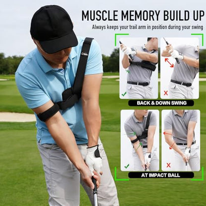 GAIARENA Golf Trail Arm Swing Aid Slider Golf Training Aid, Trainer Equipment to Eliminate Slices & Chicken Wing Swing, Gifts for Men Women Beginner Golfers - style: Right Handed Golfers