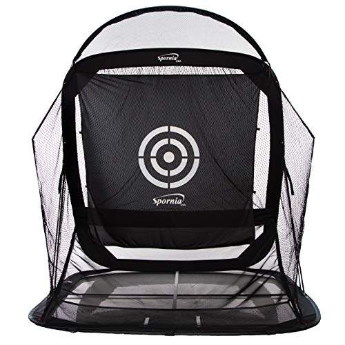 Spornia Spg-7 Golf Practice Net - Automatic Ball Return System w/Target Sheet, Two Side Barrier