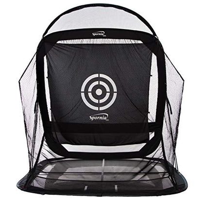 Spornia Spg-7 Golf Practice Net - Automatic Ball Return System w/Target Sheet, Two Side Barrier