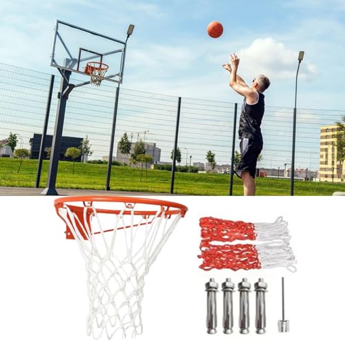 Basketball Hoop Net - Outdoor All Season Replacement, Anti Goal Mesh System, Strong Netting, Long Lasting Rim Fit Accessory | Barn, Yard, Court, Training, Recreation Area Use