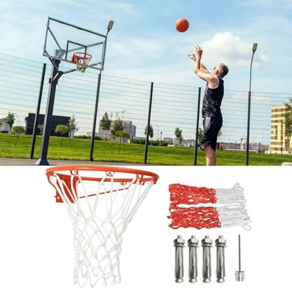 Basketball Rim Replacement - Outdoor Hoop Ring System, Anti Goal Frame Structure, Strong Steel Mount Rim, Long Lasting Court Hardware | Barn, Yard, Court, Training, Recreation Area Use