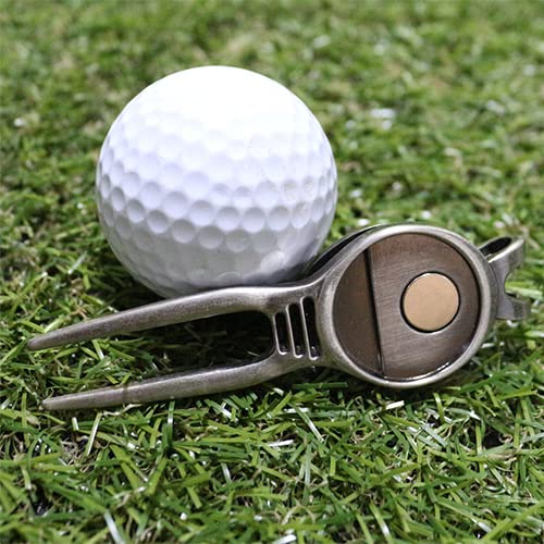 Golf Divot Repair Tool with Ball Marker, A Unique and Multi-Functional Golf Accessory, Nickel - color: Black 3