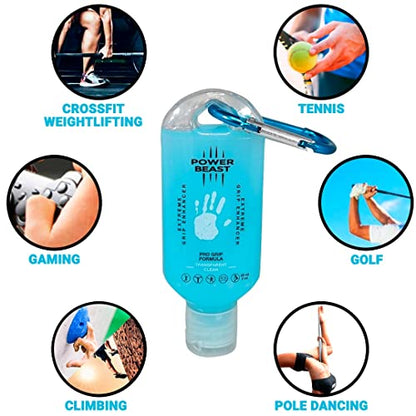 Non Sticky Grip Enhancer, Dry Hands, Transparent, Anti-Slip Solution, Dry Grip for Tennis, Golf, Pole Dancing, Gaming, and All Sports, 2 Ounce, 1 Bottle.