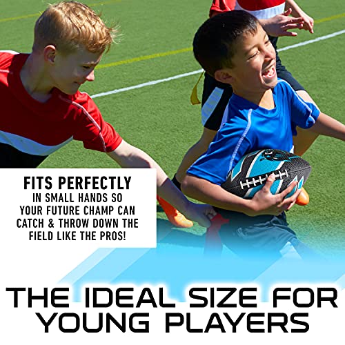 Franklin Sports NFL Team Footballs - Rubber Youth Mini Balls for All Teams - Kids 8.5" Football + Air Pump Sets - Official NFL Licensed - style: Carolina Panthers
