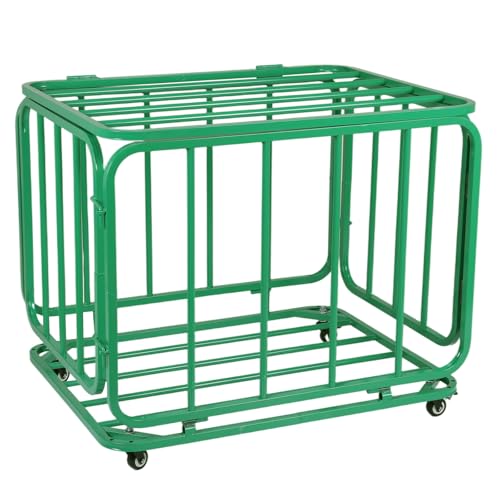 Rolling Sports Ball Storage Cart with Wheels & Lid Portable Foldable Sports Basket for Gyms Schools Clubs Indoor and Outdoor