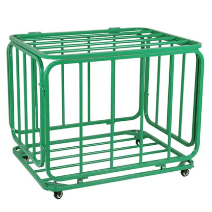 Rolling Sports Ball Storage Cart with Wheels & Lid Portable Foldable Sports Basket for Gyms Schools Clubs Indoor and Outdoor