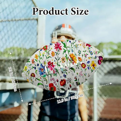 American Football, Official Size 11.9 x 7.3 Inch, Premium Composite Leather High-Grip Ball with Pro-Style Lacing, Unique Prints for Training, Games & Gifts - color: Splendid Flowers
