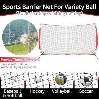 7x7/16x10/20x10ft Baseball Net Backstop Net,Fix Ball Stop Net by 4 Spike&2 Sandbag,Sports Net Barrier with Handbag,Lacrosse Net Backstop for Basketball,Hockey Train,Baseball Net Barrier for Playground - size: 20x10ft baseball backstop net