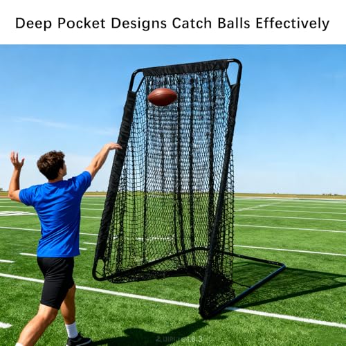 Football Kicking Cage Net: 40X80IN Heavy Duty with Steel Frame Professional Practice for Powerful Kicking & Punting Includes Sandbags & Stakes