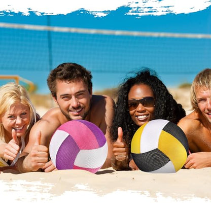 Threan 2 Pcs 8.5 Inch Waterproof Pool Volleyball Colorful Grip Water Volleyball Beach Toy Pool Sports Training Ball Outdoor and Indoor Activities