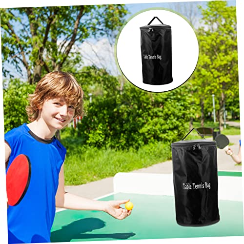 Kisangel Table Tennis Bag Portable Storage Pouch with Zipper and Handle Large Capacity Table Tennis Ball Holder for Training Home and Outdoor Use