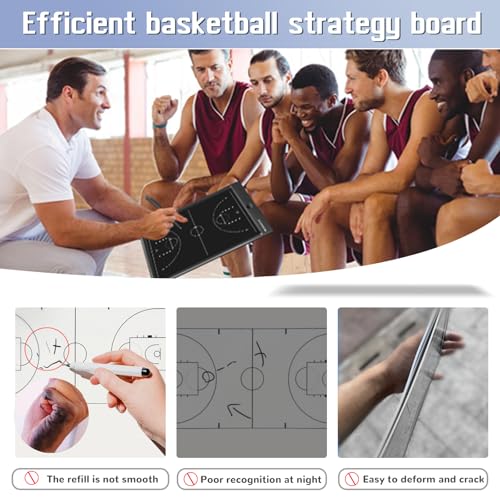 Electronic Basketball Coach Board - Premium Tactical Marker Board with Large LCD Screen and Stylus Pen, Digital Rechargeable Basketball Training Equipment for Coach and Game Plan - color: Blue