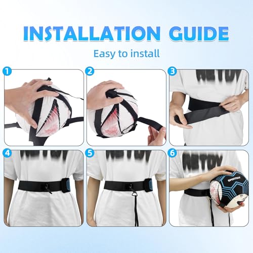Sportout Volleyball/Soccer Training Equipment, Solo Trainer, Adjustable Waist Belt for Kids & Adults - color: Blue