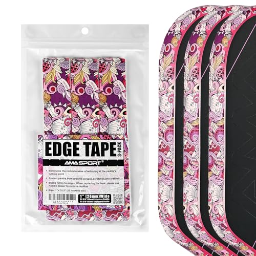 PICKLETECH Pickleball Edge Guard Tape – Pink Unicorn Pattern Edge Tape for Pickleball Paddle - Fit Perfectly Curved Edge - No Wrinkling - color: Wedding-Themed Doodle, size: Width 26mm