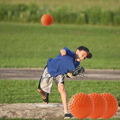 Dimpled Softballs 11 Inch Pitching Machine Softballs for Hitting and Fielding Practice12PACK （one Dozen） - color: orange