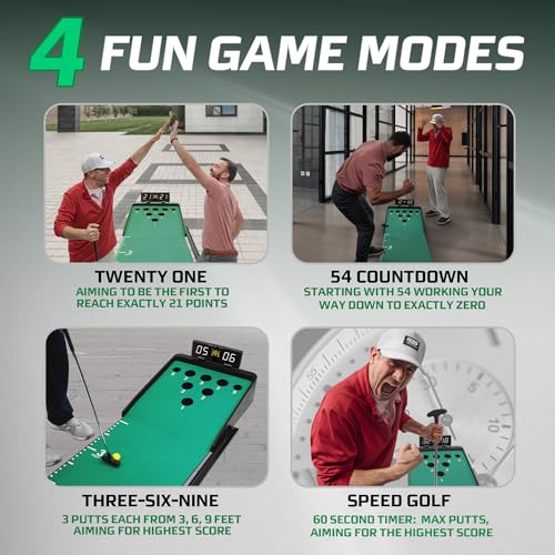 Izzo Golf Putter Clash Electronic Putting Game – Digital Scoreboard & 4 Game Modes, Indoor Outdoor Golf Game for Adults, 11 ft Putting Green Mat, Golf Gifts for Men, Putter & Balls Included
