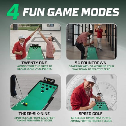 Izzo Golf Putter Clash Electronic Putting Game – Digital Scoreboard & 4 Game Modes, Indoor Outdoor Golf Game for Adults, 11 ft Putting Green Mat, Golf Gifts for Men, Putter & Balls Included