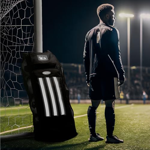 OrgaWise XXL Soccer Ball Bags for Coaches | 600D Oxford Cloth | SBS Zippers | Card Holder | Night Reflective Strips | Plated Holes | Chest Strap | Carry Handle - color: Black