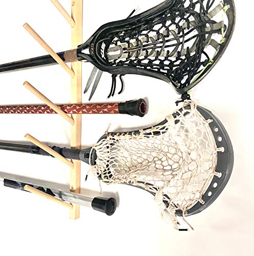 Sports Rack Display Utility Baseball Softball Bats Lacrosse and Hockey Sticks Wood