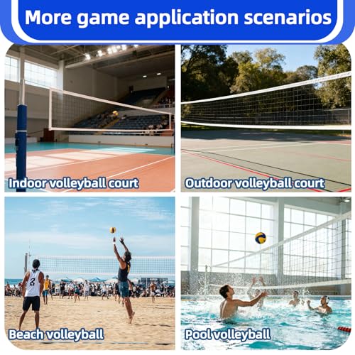 Professional Heavy Duty Volleyball Net - RAINFLOW Outdoor Volleyball Nets with Aircraft Steel Cable, 32x3ft Volley Ball Net for Backyard,Pool,Beach, Badminton/Pro Volleyballnets Set(Net Only)