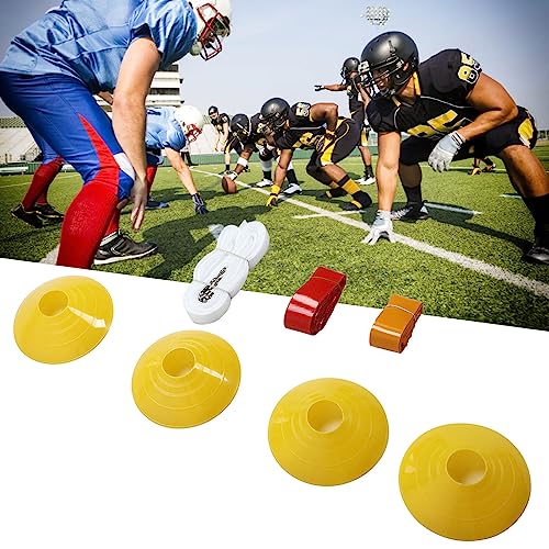 10-Player Flag Football Set, 10 Adjustable Belts, 30 PVC Flags, 4 Boundary Cones for Youth Training - color: Red and Yellow