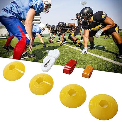 10-Player Flag Football Set, 10 Adjustable Belts, 30 PVC Flags, 4 Boundary Cones for Youth Training - color: Red and Yellow