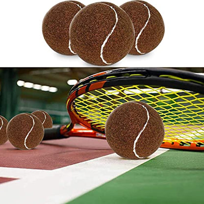 URBEST Tennis Ball 12 Packs Training Tennis Balls Practice Balls for Novice Player, Pet Dog Playing Balls with Mesh Carry Bag - color: Brown