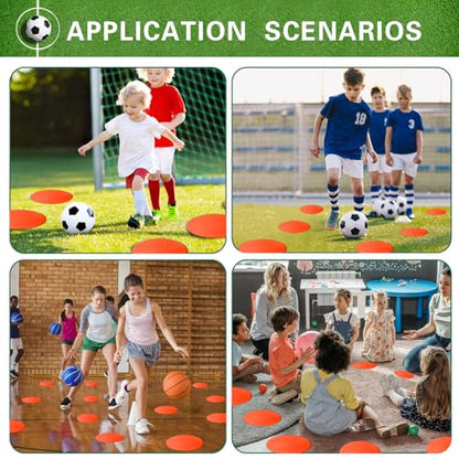 Poly Spot Markers 4.73 inch/10 inch 12 Pcs Non-Slip Rubber Agility Training Markers Floor Dots Flat Field Cones for Football, Soccer, Basketball, School Exercise Drills, Dance Practice - style: 4.73 inch 24 Pcs Yellow (TPE)