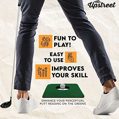 Upstreet Golf Putting Matt for Indoors, Mini Golf Set - Includes Two Mats and Two Training Balls