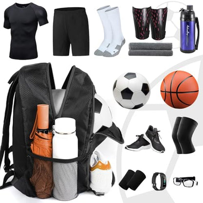 YOREPEK Soccer Backpack,Soccer Bag with Ball Holder, Water resistant Sport Equipment Bags Fit Basketball Volleyball Football - color: Grey