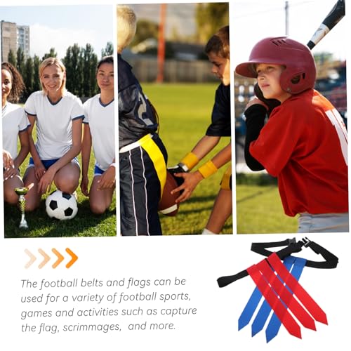 WOONEKY 2pcs Flag Football Belts for Boys and Girls Youth Rugby Waist Flags Belts Set Multi-use Football Game Supplies